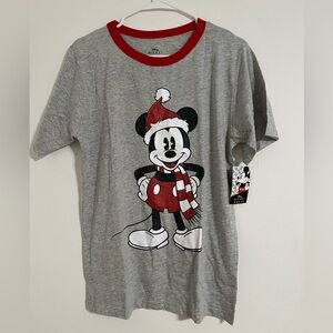 Disney Mickey Santa Tee Adult Small “New”